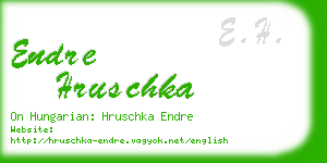 endre hruschka business card